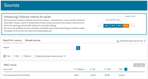 Scopus Preview browse sources screen
